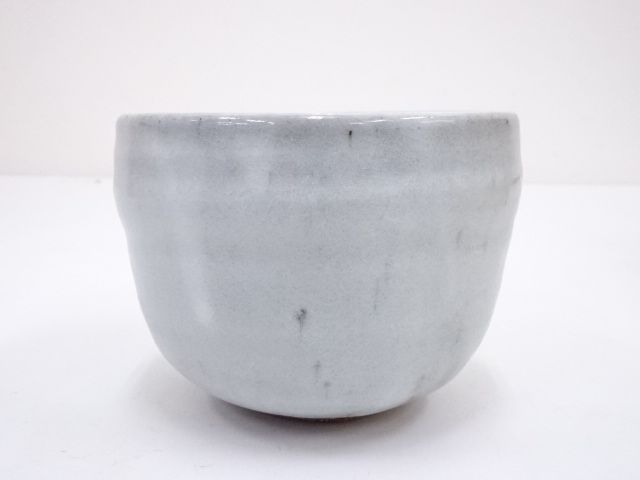 茶道具 西川実造 白釉流飛文 茶碗 共布 共箱 京焼 和食器(K-YC485) 茶道具 西川実造 白釉流飛文 茶碗 共布 共箱 京焼 和